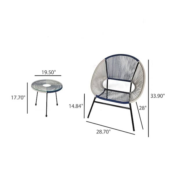 TK CLASSICS 3-Piece PVC Wrapped Wicker Outdoor Patio
