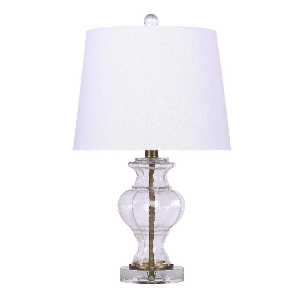 GRANDVIEW GALLERY 21 in. Clear Wrinkled Glass Accent Table Lamp with ...