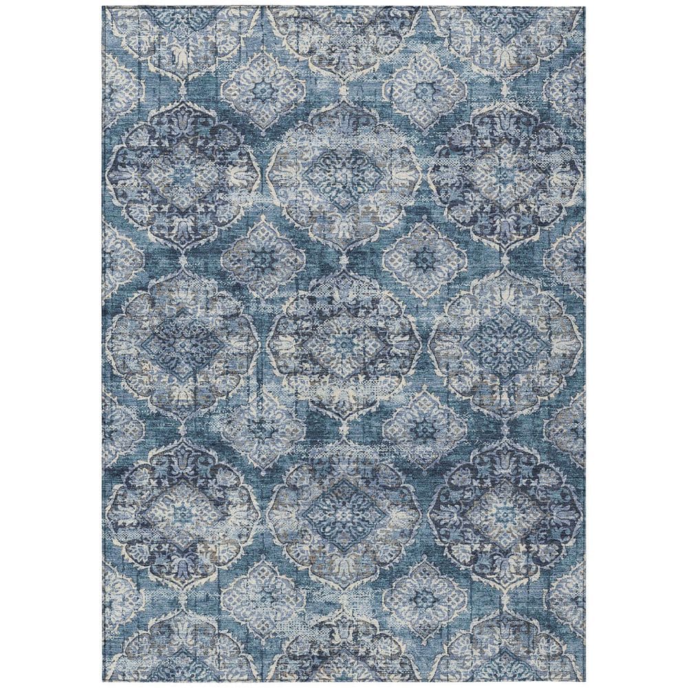 Chantille Machine Washable Indoor/Outdoor Abstract ACN2196 Denim 3 ft. x 5 ft. Area Rug price history on PriceWatchPro