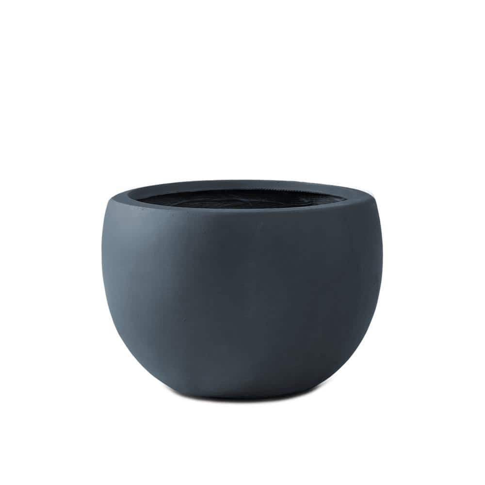 KANTE 8 in. H Charcoal Concrete and Fiberglass Round Bowl Planter, Outdoor  Indoor Large Planters Pots with Drainage RC0049A-C60121 - The Home Depot