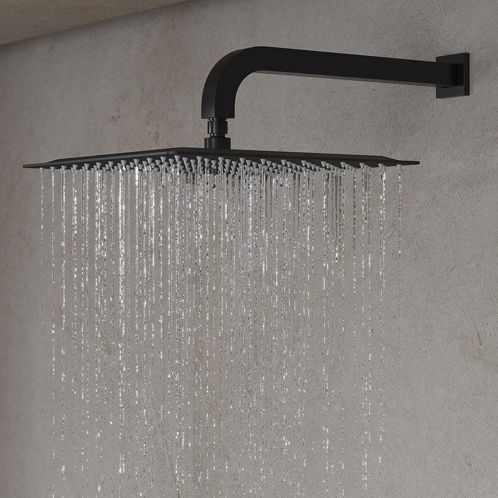 Matte Black Dual Shower Head System with Handheld and Jets