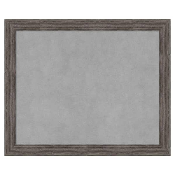 Amanti Art Pinstripe Lead Grey 23 in. x 19 in Framed Magnetic Board