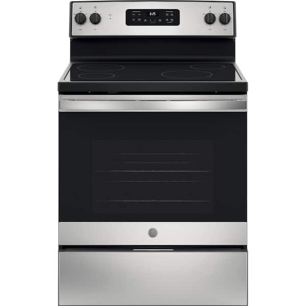 GE 30 in. 5.3 cu. ft. Electric Range in Stainless Steel with Self Clean