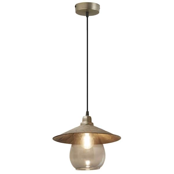 River of Goods Jonah 1-Light Silver Hanging Pendant with Globe Shade