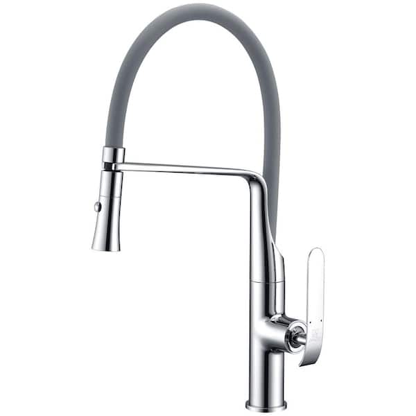 Accent Single-Handle 180 Degree Spout Swivel Pull-Down Sprayer 8.86 in Kitchen Faucet in Polished Chrome
