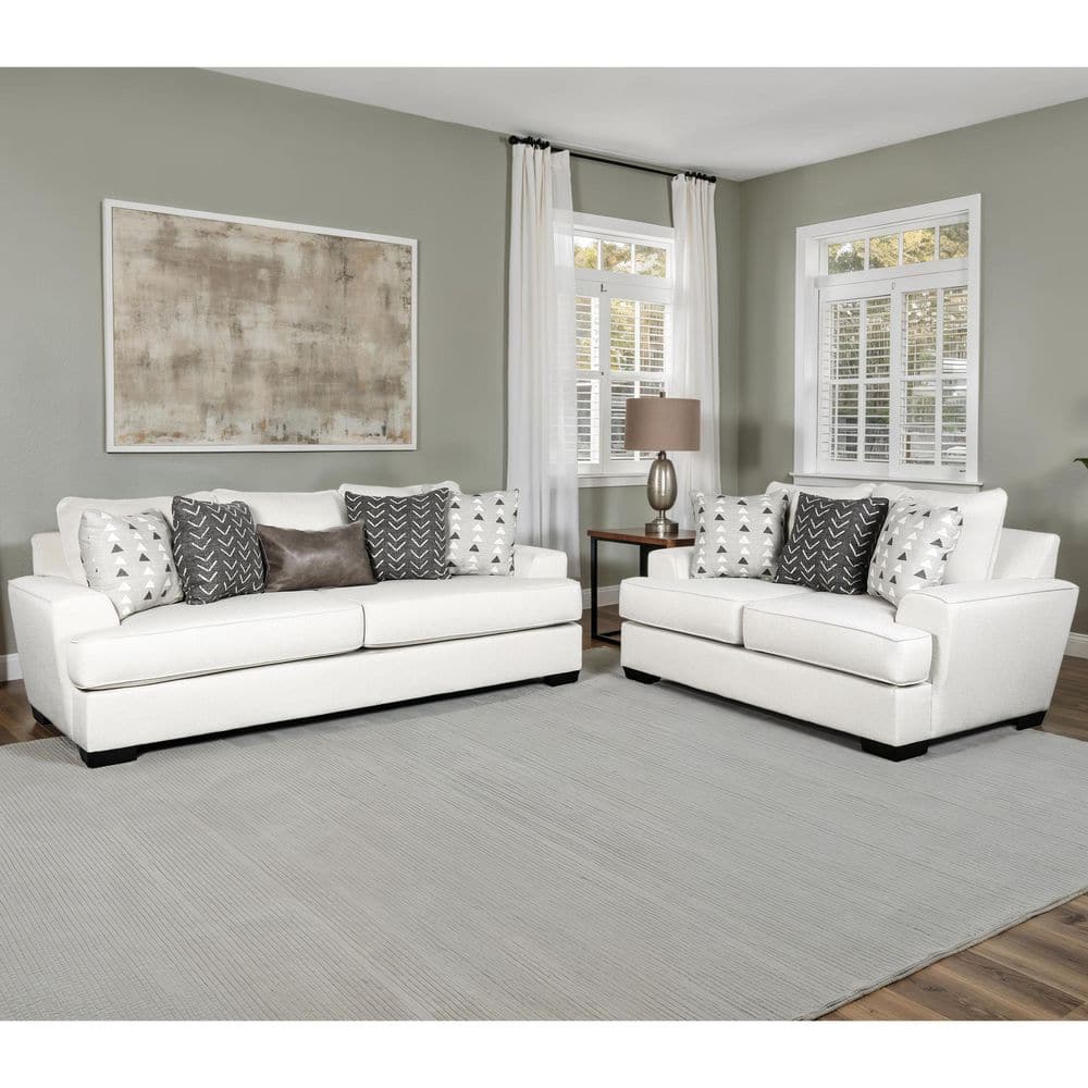 Slowy 2-Piece Gray Faux Leather Living Room Set with Accent Pillows price history on PriceWatchPro