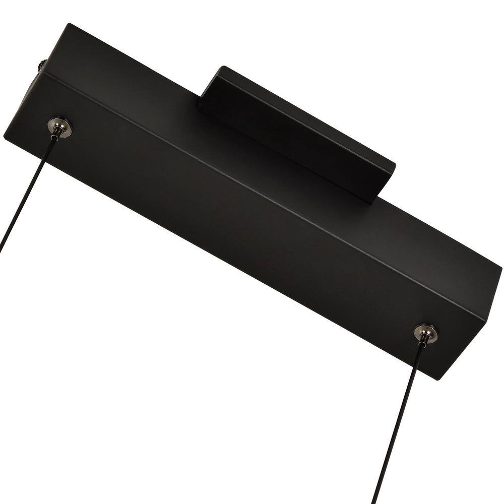 Ferro 34" Black Crystal LED Linear Chandelier with Gold Spotlights