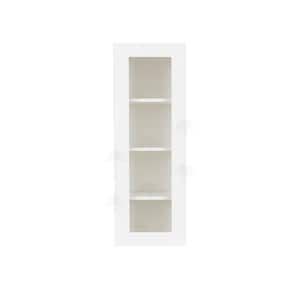 Lancaster Shaker Assembled 18x42x12 in. Wall Mullion-Door Cabinet with 1 Door 3 Shelves in White