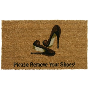Welcome and Please Remove your Shoes 18 in. x 30 in. Door Mat