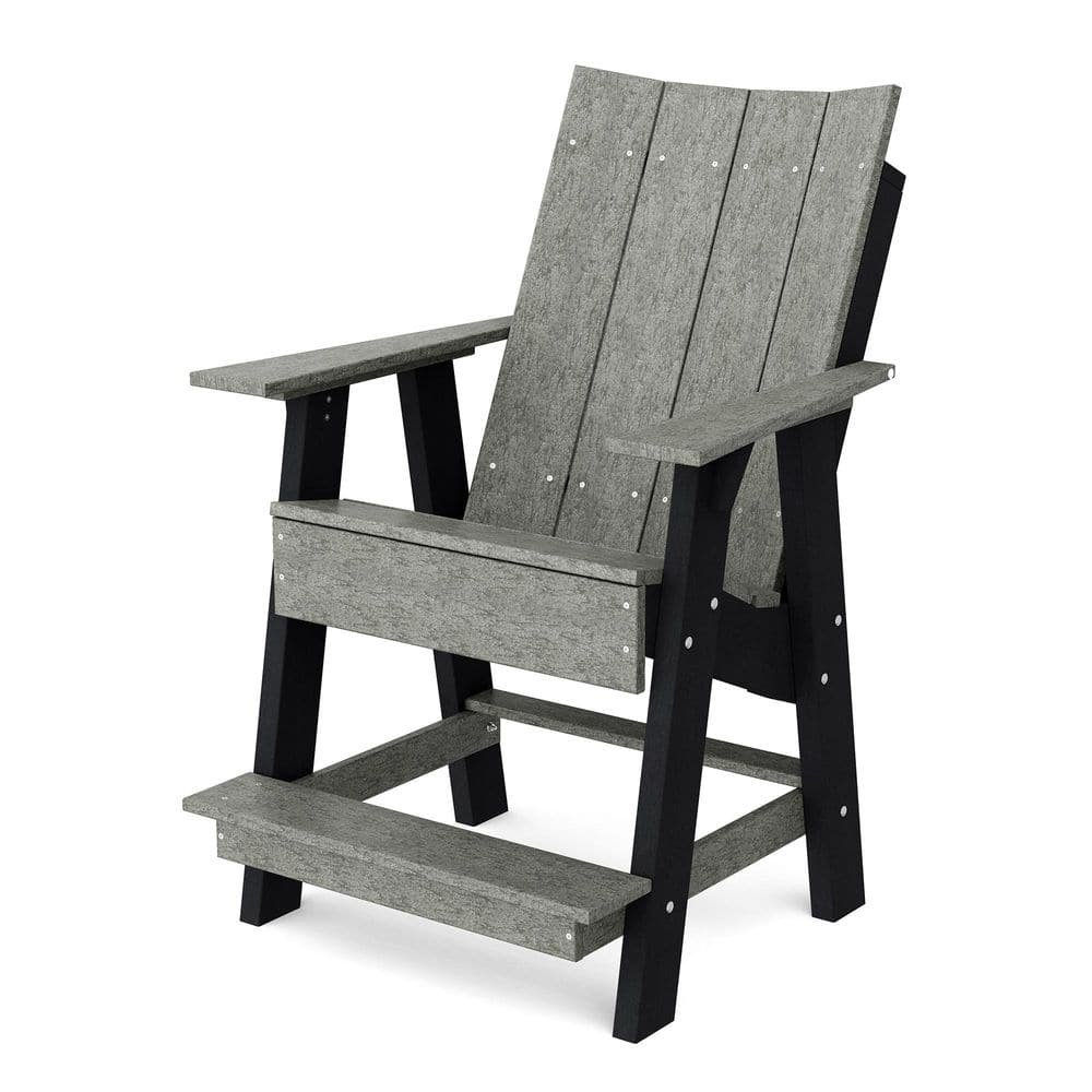 Contemporary Dark Gray and Black Plastic Outdoor High Adirondack Chair price history on PriceWatchPro