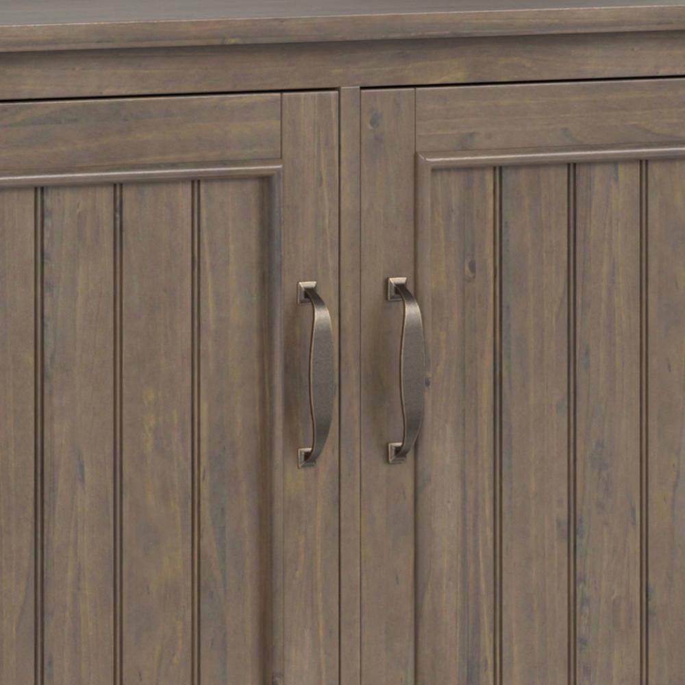 Lev 60'' Smoky Brown Solid Wood Adjustable Shelving Cabinet
