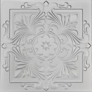 Victorian 1.6 ft. x 1.6 ft. Glue Up Foam Ceiling Tile in Silver