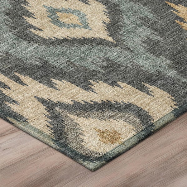 Chantille Machine Washable Indoor/Outdoor Abstract ACN3073 Charcoal 2 ft. x 7 ft. Runner Rug