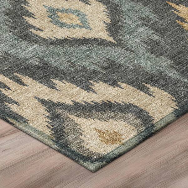 Chantille Machine Washable Indoor/Outdoor Abstract ACN3073 Charcoal 9 ft. x 12 ft. Area Rug
