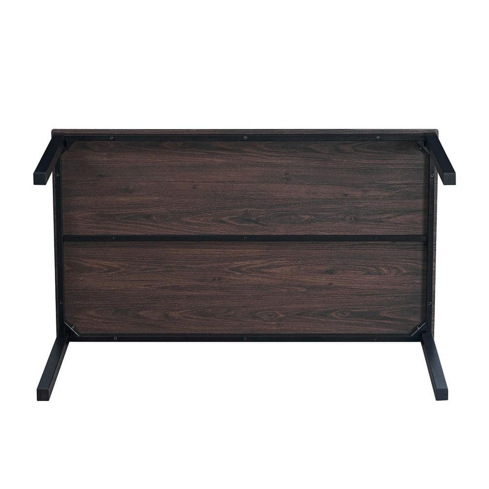 Mid-Century Modern Rectangular Walnut & Marble Dining Table, 55"