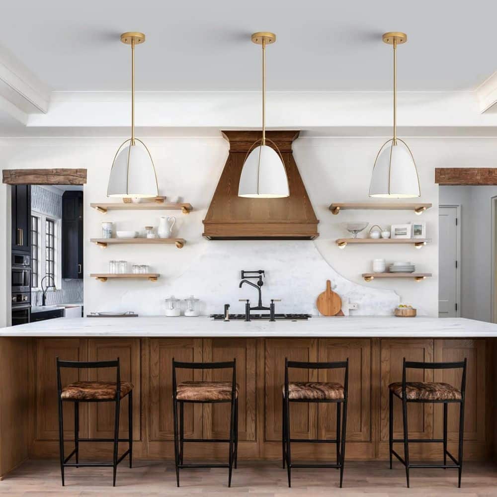 BeamBox 10 in. 60-Watt 1-Light White and Gold Dome Pendant Light
