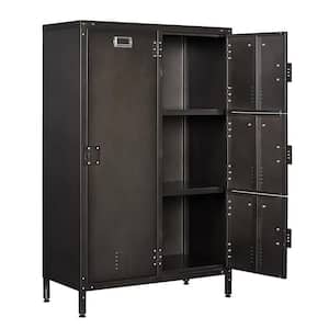 55 in. Height Steel Storage Cabinet with Lockable Doors, Metal Storage Locker Employees Locker with 4 Doors, for Gym