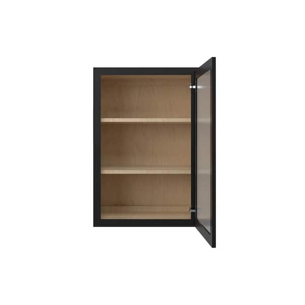 Kunal Kitchens Belle Haven Recessed 15 in. W x 30 in. H x 12 in. D in Driftwood Plywood Assembled Frosted Glass Wall