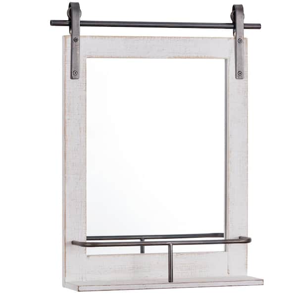 FirsTime & Co. Medium Rectangle Rustic White Classic Mirror (25 in. H x 20 in. W)