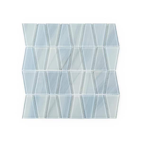Jeffrey Court Orbit Trapazoid Blue 12.25 in. x 12.125 in. Trapezoid Gloss Glass Mosaic Wall Tile (20.63 sq. ft./Case)