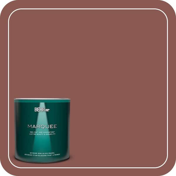 BEHR MARQUEE 1 qt. #MQ1-20 Rust One-Coat Hide Semi-Gloss Enamel Interior Paint & Primer