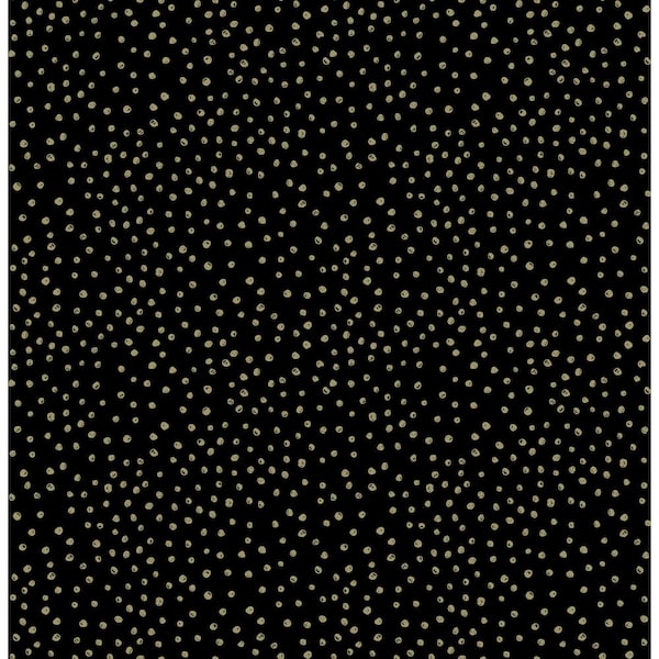 A-Street Prints Black Cassie Petite Polka Wallpaper Sample