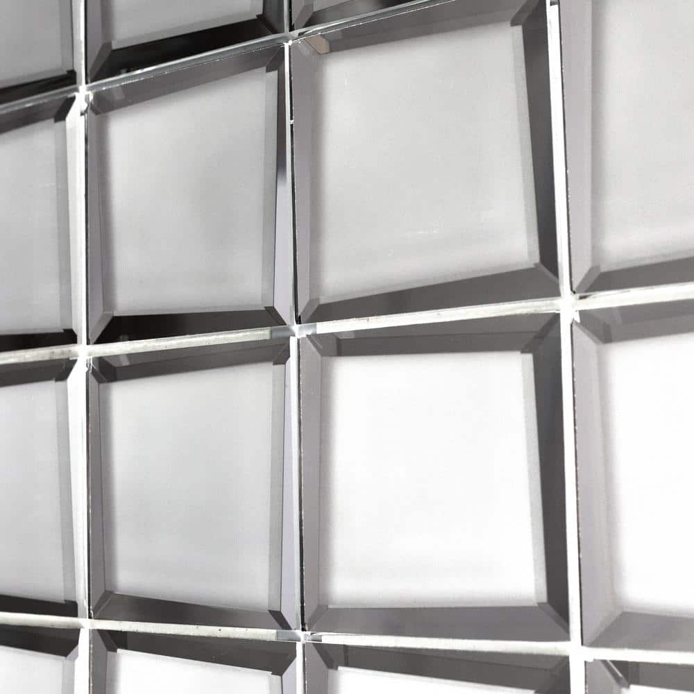 Silver Frosted Matte Beveled Glass Mosaic Tile