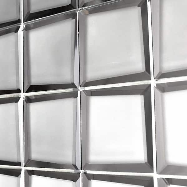 Mijaro 6 Sheets Peel and Stick Silver Square Flat Mirror Mosaic Tiles for  Kitchen Backsplash and Bathroom Wall 