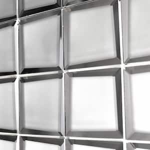 Reflections Frosted Silver Beveled Square Mosaic 9.6 in. x 9.6 in. Glass Mirror Decorative Wall Tile (6.25 sq. ft./Case)