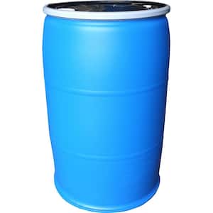 55 Gal. Open Top Plastic Industrial Drum with Lid and Lock-band -Off-color