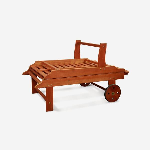 Details about   Vifah Malibu Outdoor Wood Folding Sunbathing Chaise Lounge Natural NEW