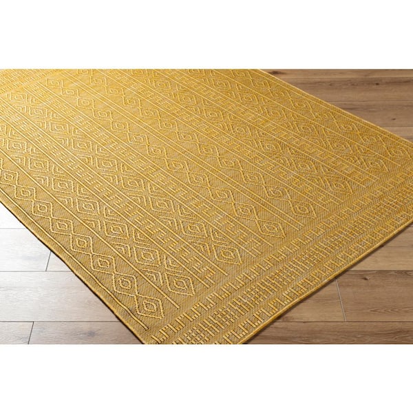 Terrace Yellow Moroccan 5 ft. x 7 ft. Indoor/Outdoor Area Rug