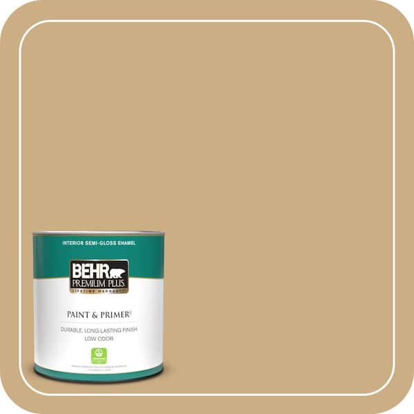 BEHR PREMIUM PLUS 1 qt. #MQ2-13 Harvest Home Semi-Gloss Enamel Low Odor Interior Paint & Primer