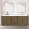 Lexora Condor 84 in W x 22 in D Grey Oak Double Bath Vanity, Carrara ...