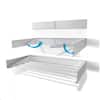 STEP UP 27.5 in. x 3.9 in. White Wall Mount Retractable Indoor/Outdoor Laundry  Garment Rack Rack28White - The Home Depot