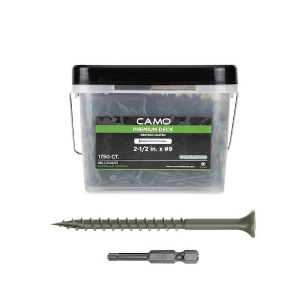 CAMO 2-1/2 in. #9 Green Star Drive Exterior Bugle Head Wood Deck Screws (1750-Count)