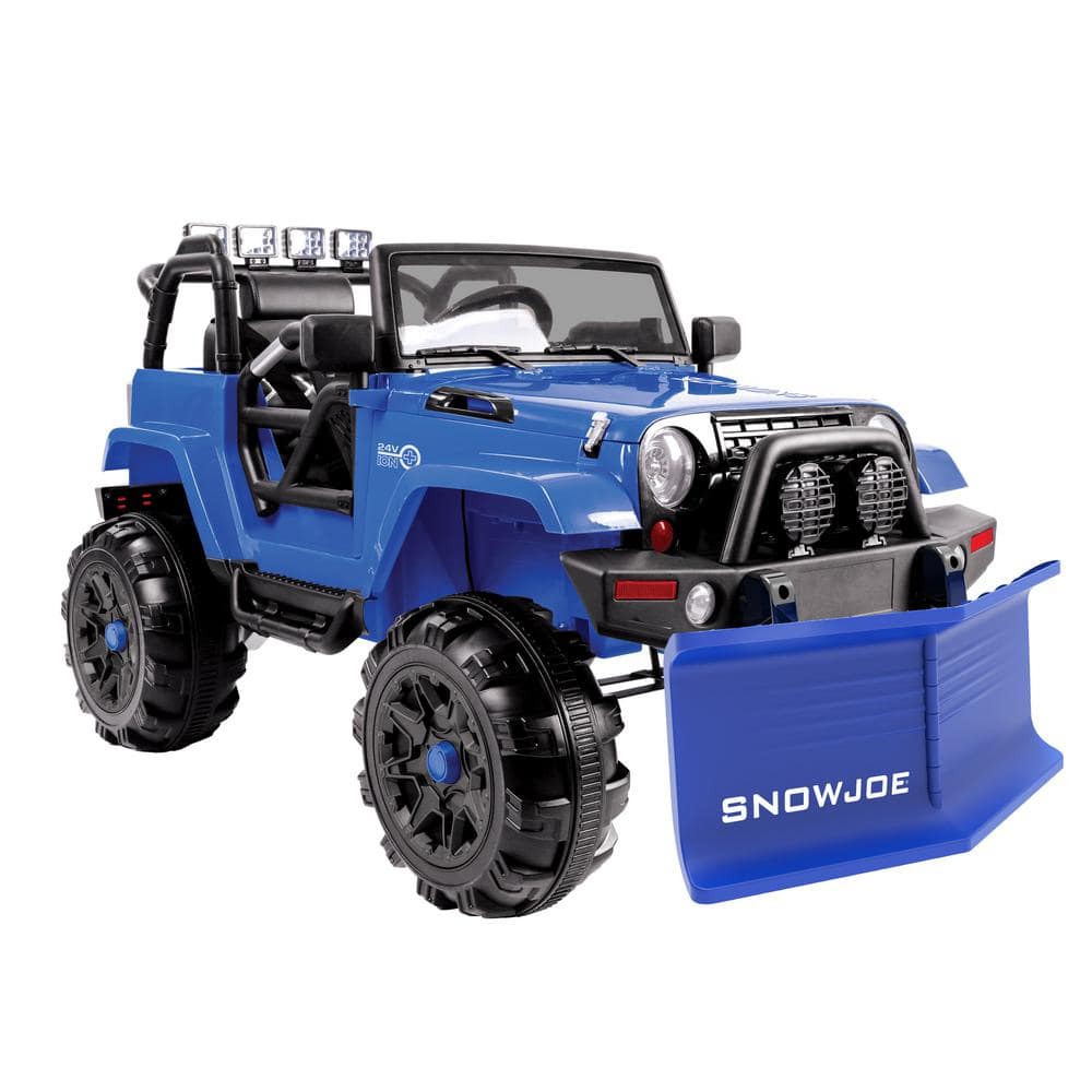 Blue 24-Volt Kids Ride-On SUV with Snow Plow and Remote