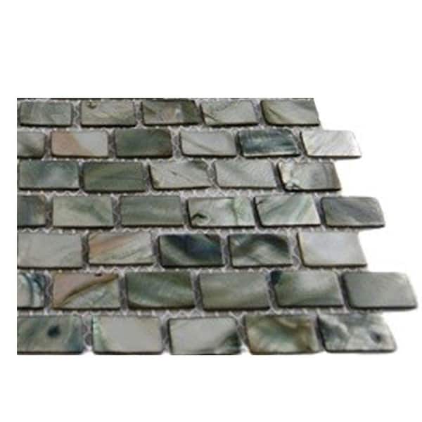 Ivy Hill Tile Pitzy Brick Donegal Gray Pearl Glass Tile Mini Brick Pattern 3 in. x 6 in. Glass Floor and Wall Tile Sample