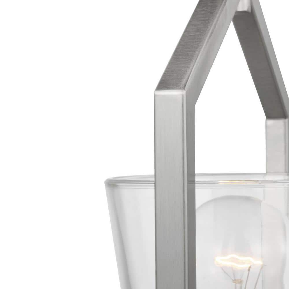Vertex Brushed Nickel Clear Glass Semi-Flush Mount Light