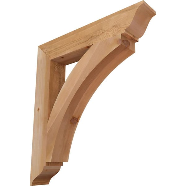 Ekena Millwork 5.5 in. x 40 in. x 36 in. Western Red Cedar Thorton Traditional Smooth Bracket