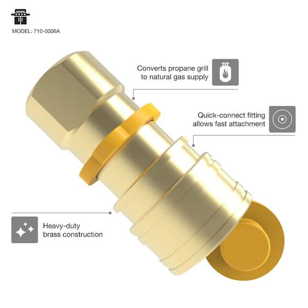 1/2 in. Natural Gas Quick Connecting Brass Fitting 710-0006A