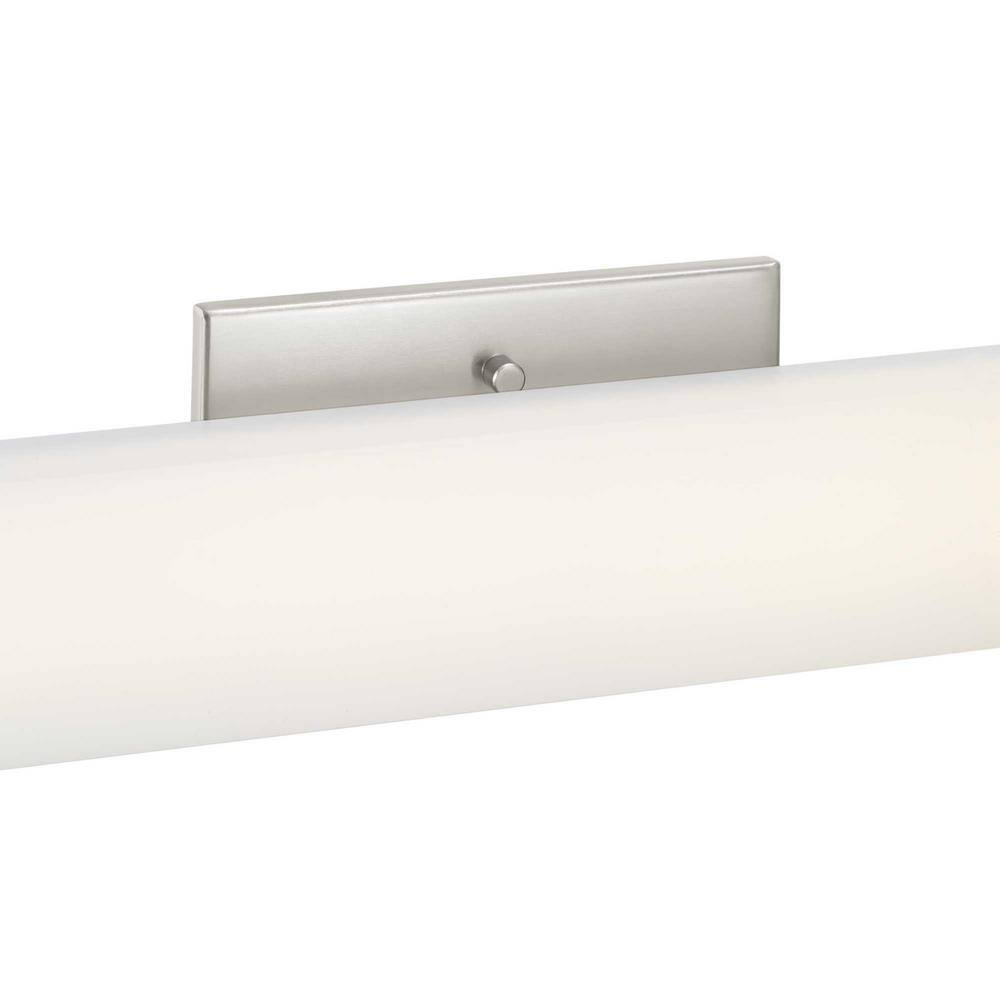 Sleek Modern 24" LED Brushed Nickel Acrylic Linear Bath Light