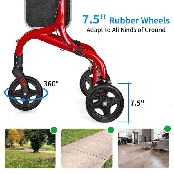 JFVKAF 3 Wheel Series Ultra Lightweight Foldable Rollator Walker