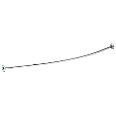 60 in. x 1 in. Curved Shower Curtain Rod with 6 in. Bow in Bright Stainless