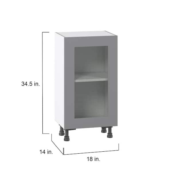 J COLLECTION Bristol Painted Slate Gray Shaker Assembled Shallow Base Kitchen Cabinet with Door (36 in. W x 34.5 in. H x 14 in. D)