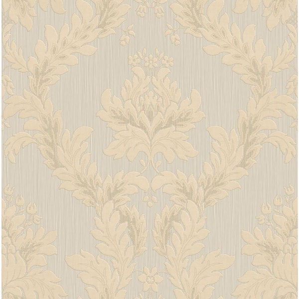 Unbranded Ornamenta 2 Dark Beige/Cream Classic Damask Design Non-Pasted Wallpaper Roll (Cover 57.75sq. ft.)