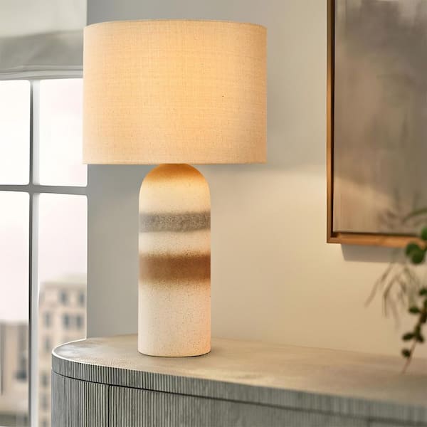 26.7 in. Beige Ceramics Table Lamp