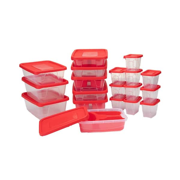 Mind Reader 42-Piece Plastic Meal Prep Food Storage Set STANSET5-RED - The  Home Depot