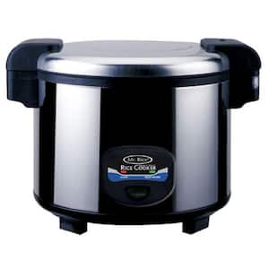35-Cup Stainless Steel Rice Cooker with Non-Stick Inner Pot