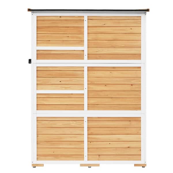 49 in. W x 20 in. D x 66 in. H Yellow Wood Outdoor Storage Cabinet
